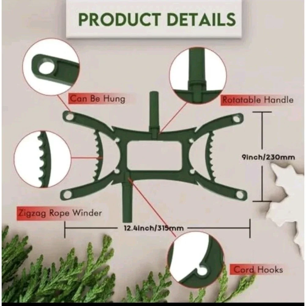 6 PCS Rotating‎ Handle Christmas Lights Storage Holder - Red/Green/Gray